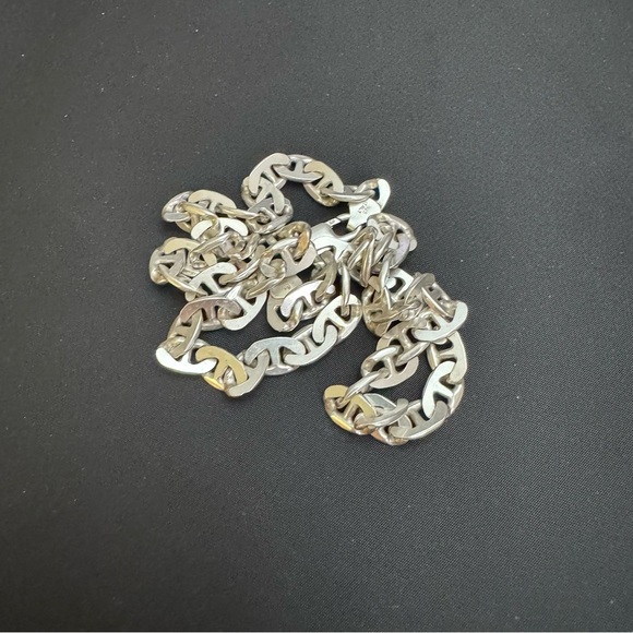 Vintage Sterling Silver Marked 925 Italy Mariner Link Chain - Picture 5 of 11